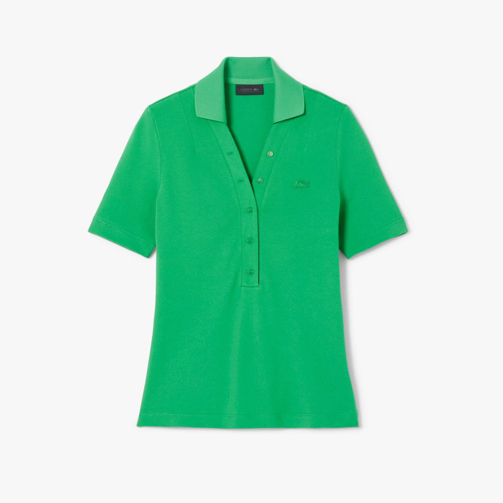 Tシャツ・カットソー LACOSTE Woman Polo Shirt Green PF5462 SIW Women's Slim Fit Monogram Polo - Polo Shirts - New In 2025