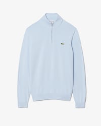 Zipped High Neck Cotton Sweater