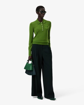 Runway Polo Collar Merino Wool Sweater