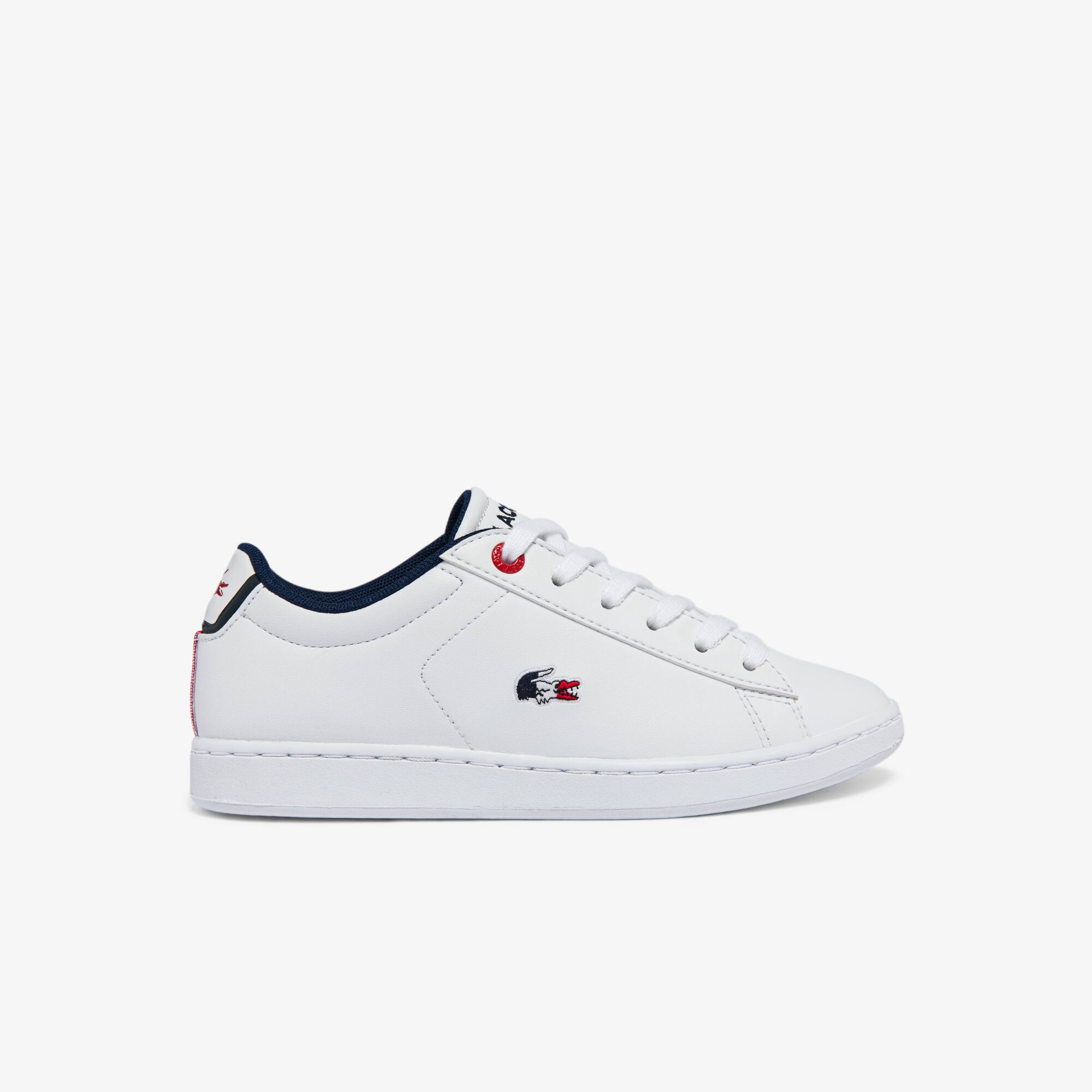 red lacoste trainers