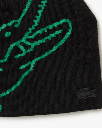 Wool Jacquard Crocodile Beanie