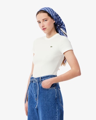 Slim Fit Ribbed Cotton T-shirt