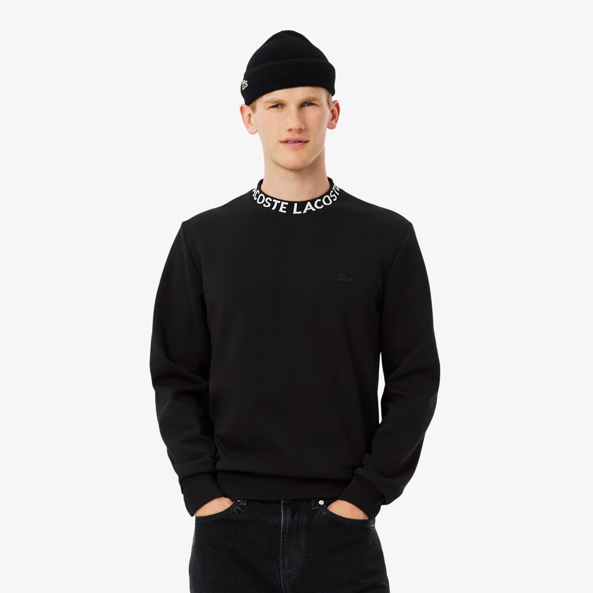 Sサイズ llic Jacquard Crewneck Black Jacquard Branded Jersey Sweatshirt - Men's Sweatshirts - New In