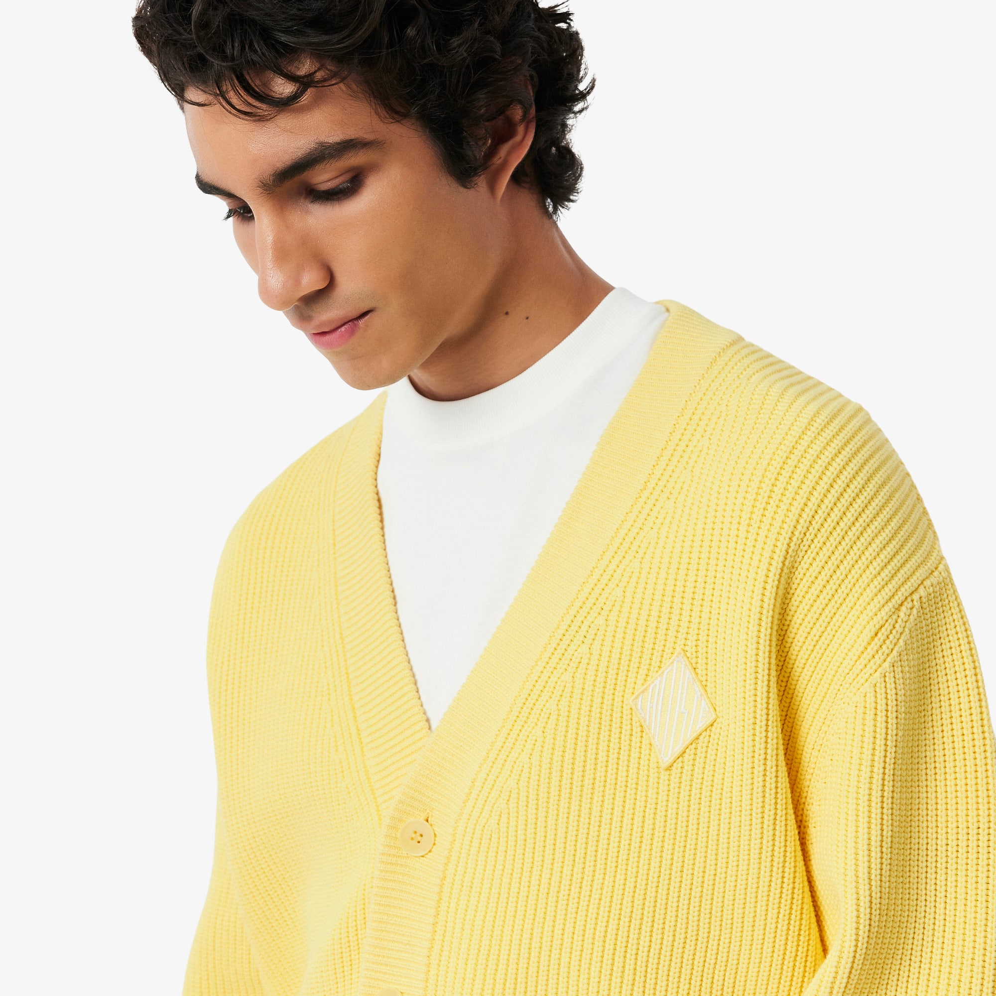 Relaxed Fit Ribbed Cotton Cardigan - Men's Knitwear - New In 2026