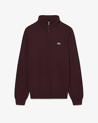 Zipped High Neck Cotton Sweater