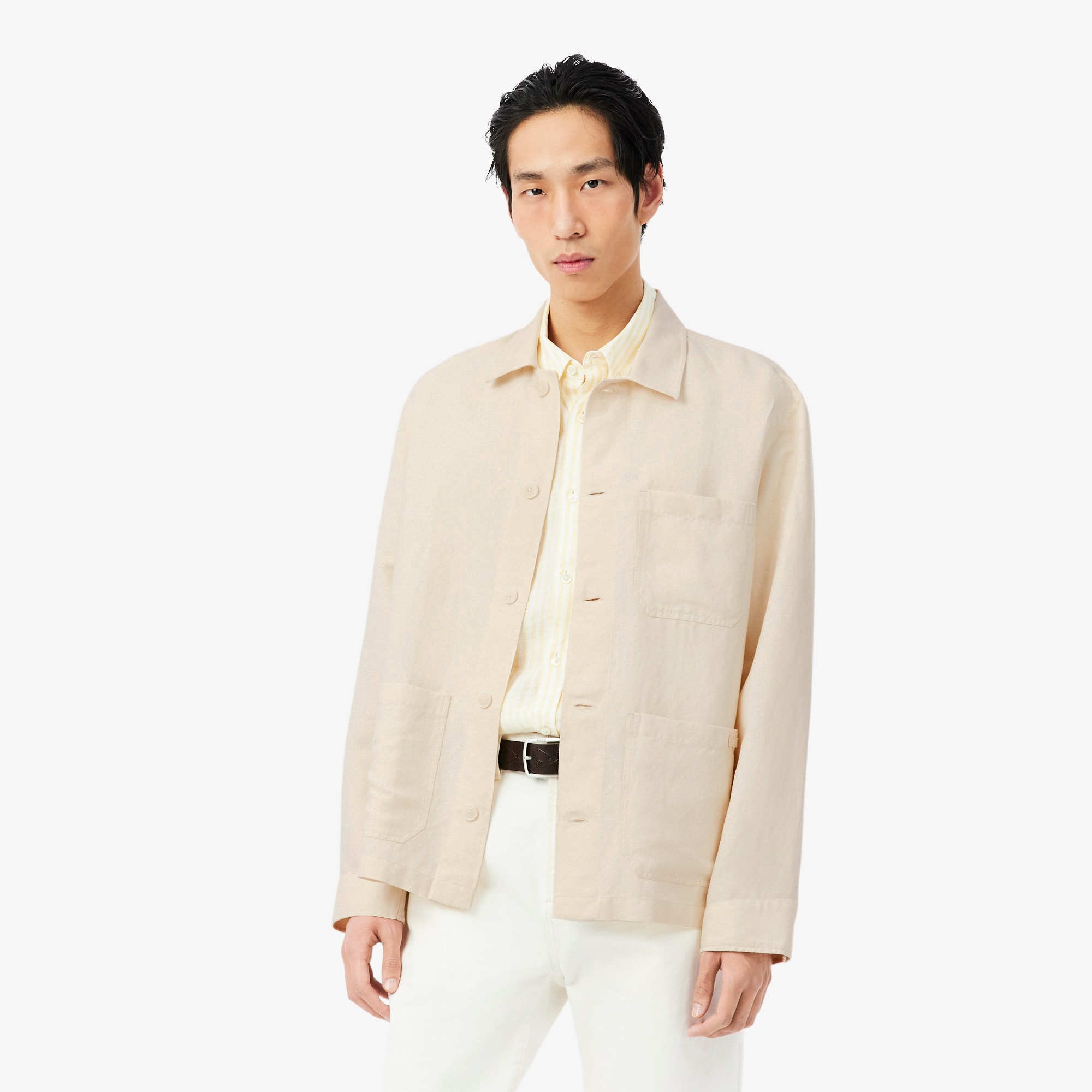 Linen Blend Overshirt - Men's Long Sleeves Shirts - New In 2026