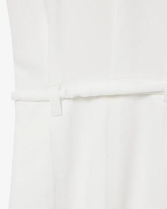 Runway Pleated Embroidery Detail Polo Dress