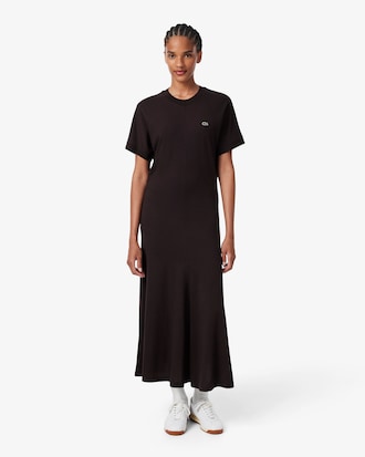 Long Fluid Piqu&eacute; T-shirt Dress