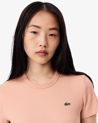 Slim Fit Ribbed Cotton T-shirt