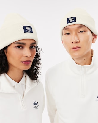 Ribbed Cotton Badge Beanie
