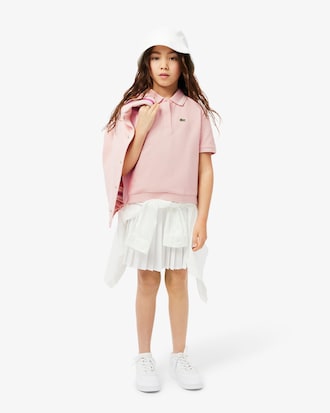 Pleat Back Petit Piqué Polo Shirt