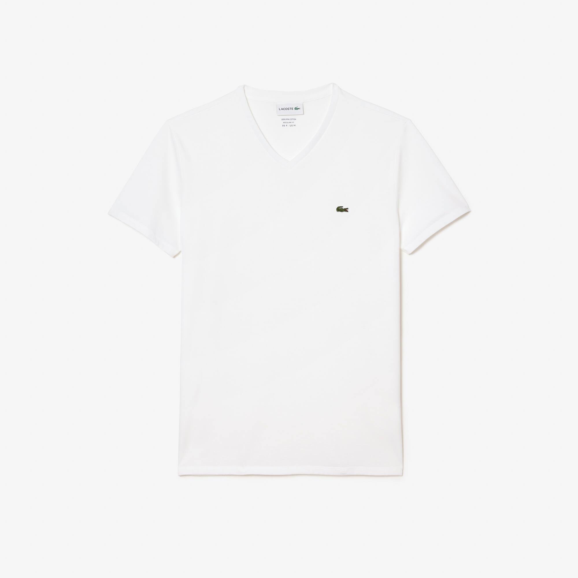lacoste men's v-neck striped t-shirt