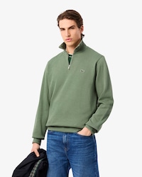 Zip-Up High Neck Interlock Sweatshirt
