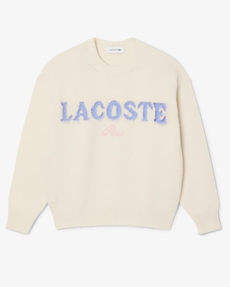 Intarsia Branded Carded Wool Sweater