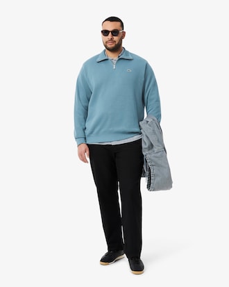 Zip-Up High Neck Interlock Sweatshirt