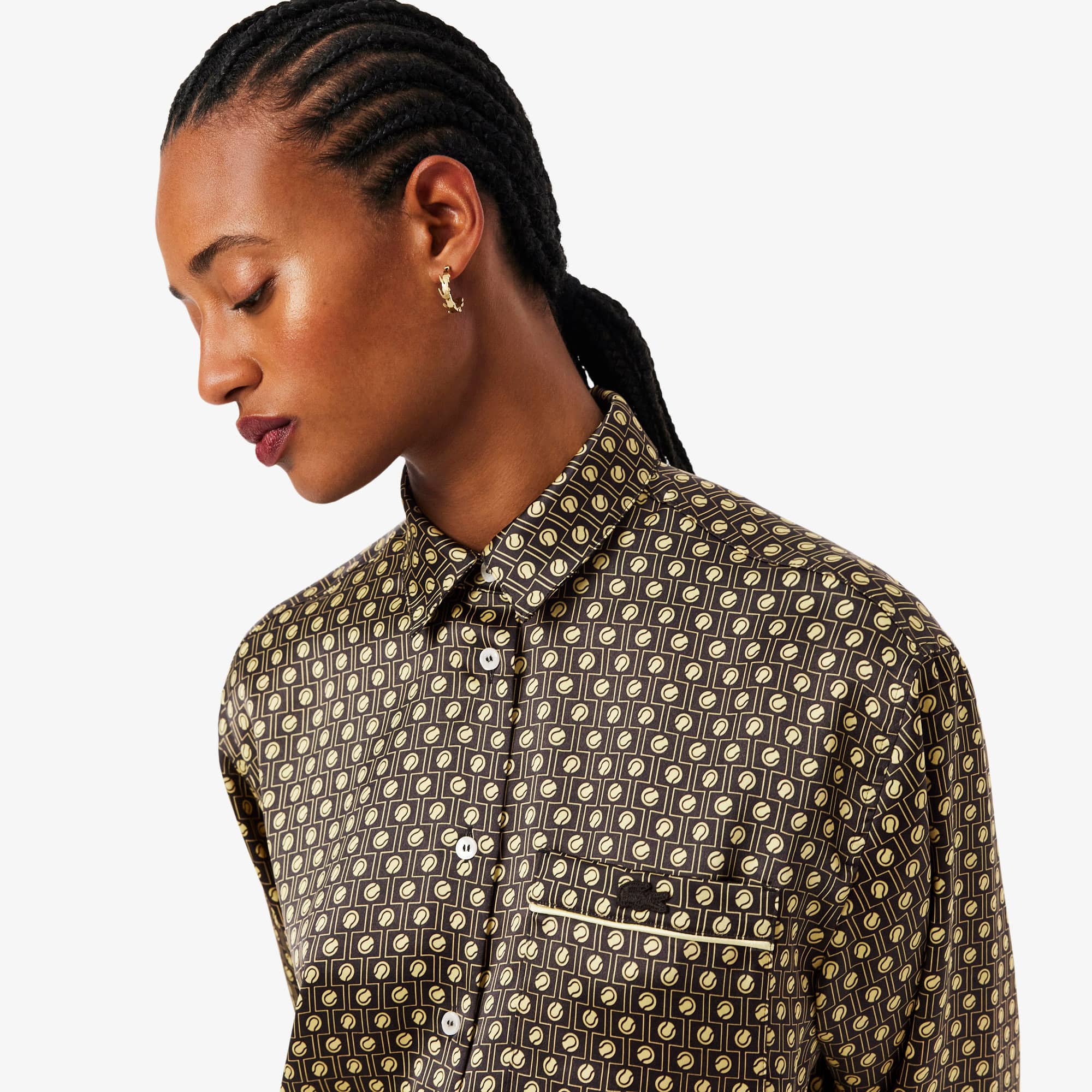 Oversized Printed Satin Shirt - Women's Shirts & Tops - New In