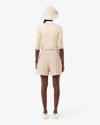 Oversized Wool Blend Pleated Bermuda Shorts