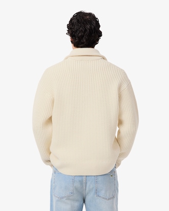High Neck Half Zipper Heavy Wool Sweater