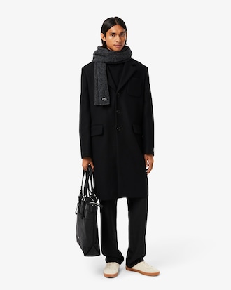 Mercerized Carded Wool Rib Knit Scarf