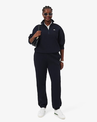 High Neck Zipped Piqu&eacute; Sweatshirt