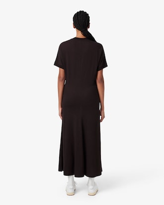 Long Fluid Piqu&eacute; T-shirt Dress