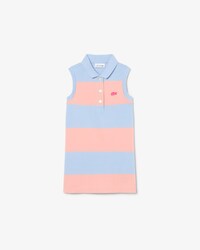 Sleeveless Striped Petit Piqu&eacute; Polo Dress