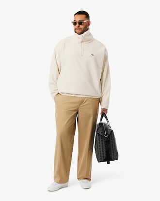 High Zipped Neck Polar Fleece Sweatshirt