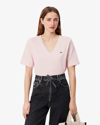 Relaxed Fit Soft Cotton V Neck T-shirt