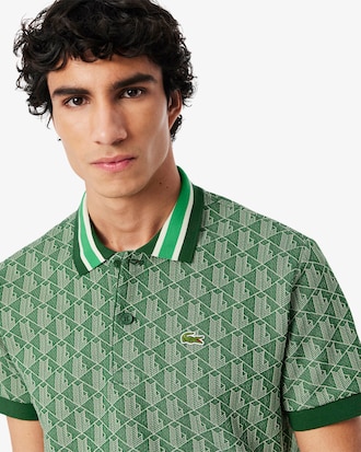 Classic Fit Monogram Jacquard Polo Shirt