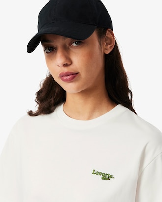 Oversized Short Cut Cotton Logo T-shirt