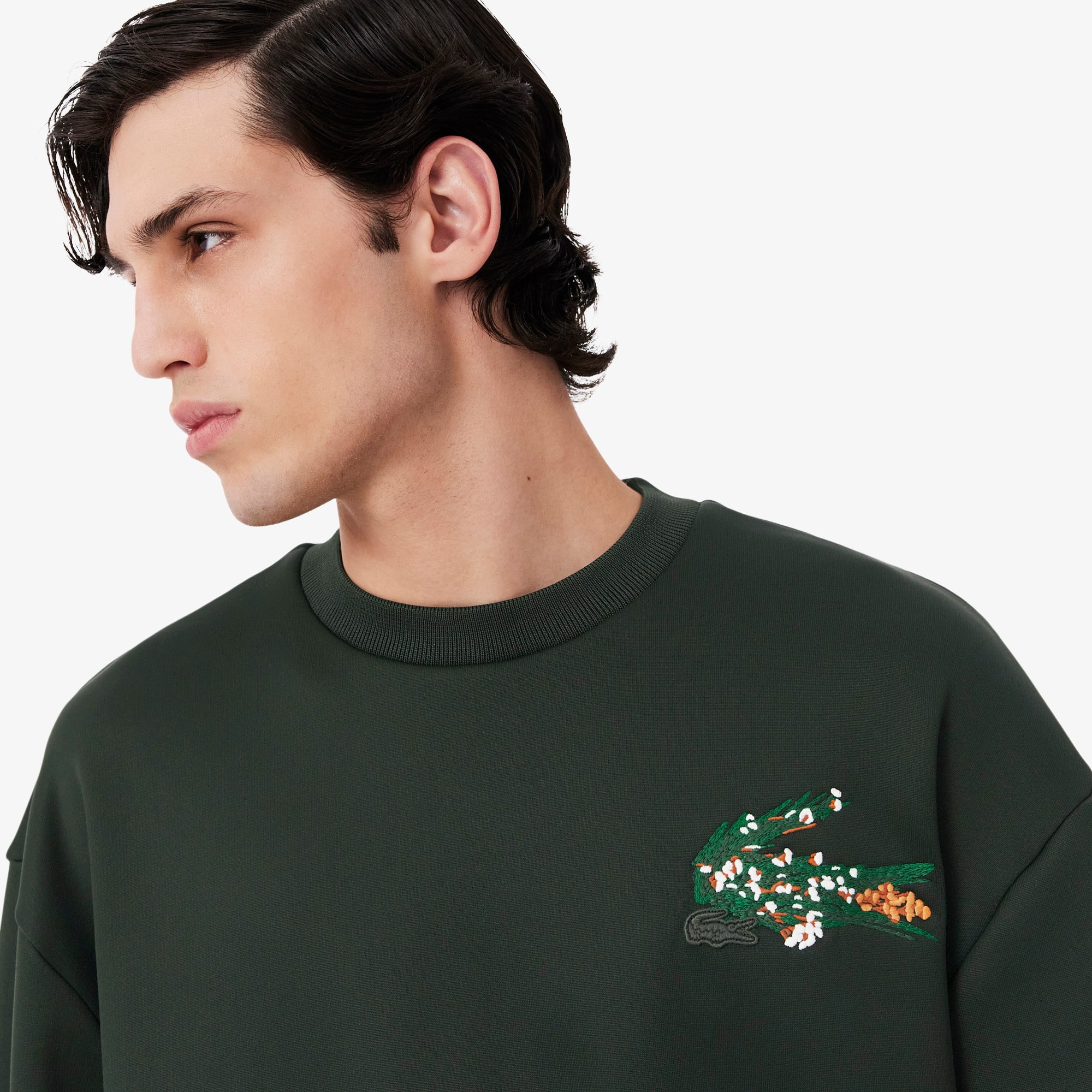 Runway Floral Crocodile Satin Sweatshirt - Men's Sweatshirts - New