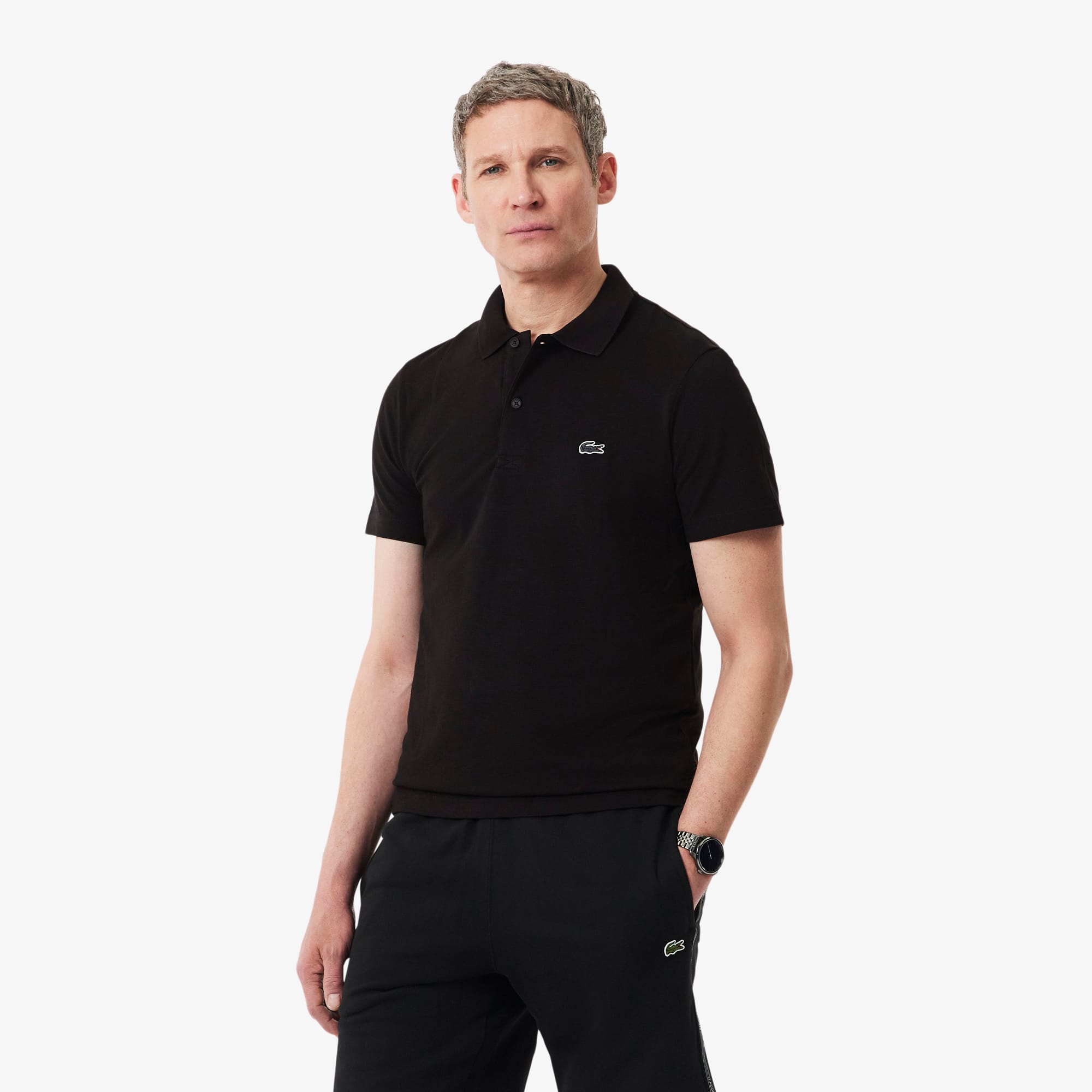 Regular Fit Cotton Blend Polo Shirt - Men's Short Sleeves Polo