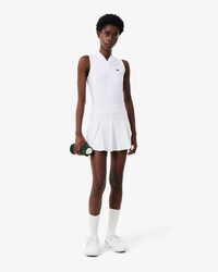 Sleeveless Stretch Dual Fabric Tennis Polo Shirt