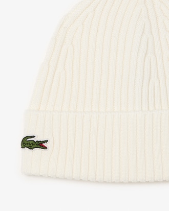 Rib Knit Brushed Wool Beanie