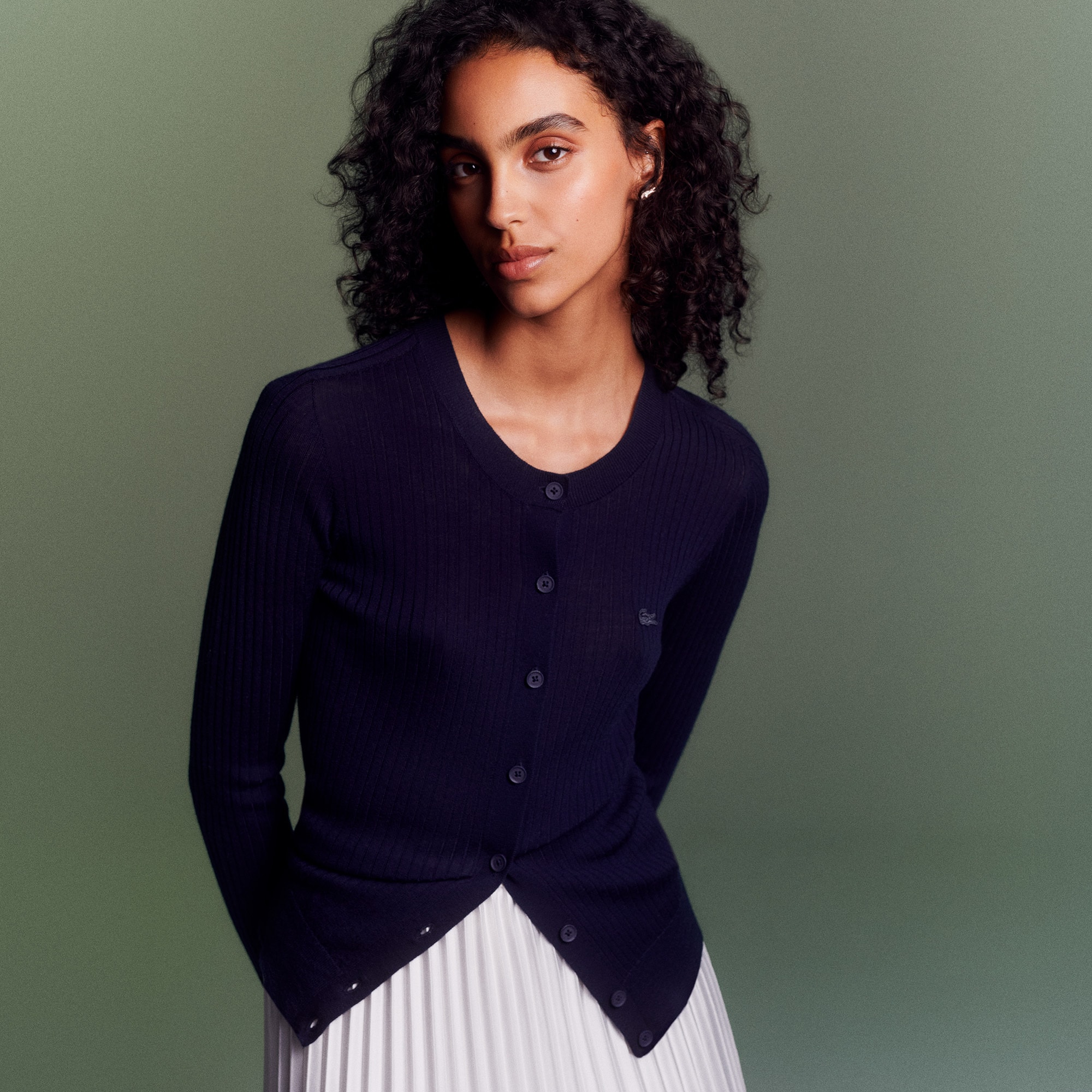 Rib Knit Merino Wool Cardigan - Women's Knitwear - New In 2026