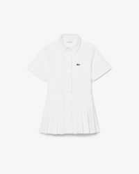 Poplin Pleat Skirt Shirt Dress