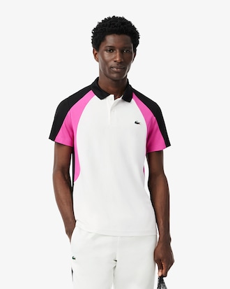 Colour-Block Printed Tennis Polo Shirt