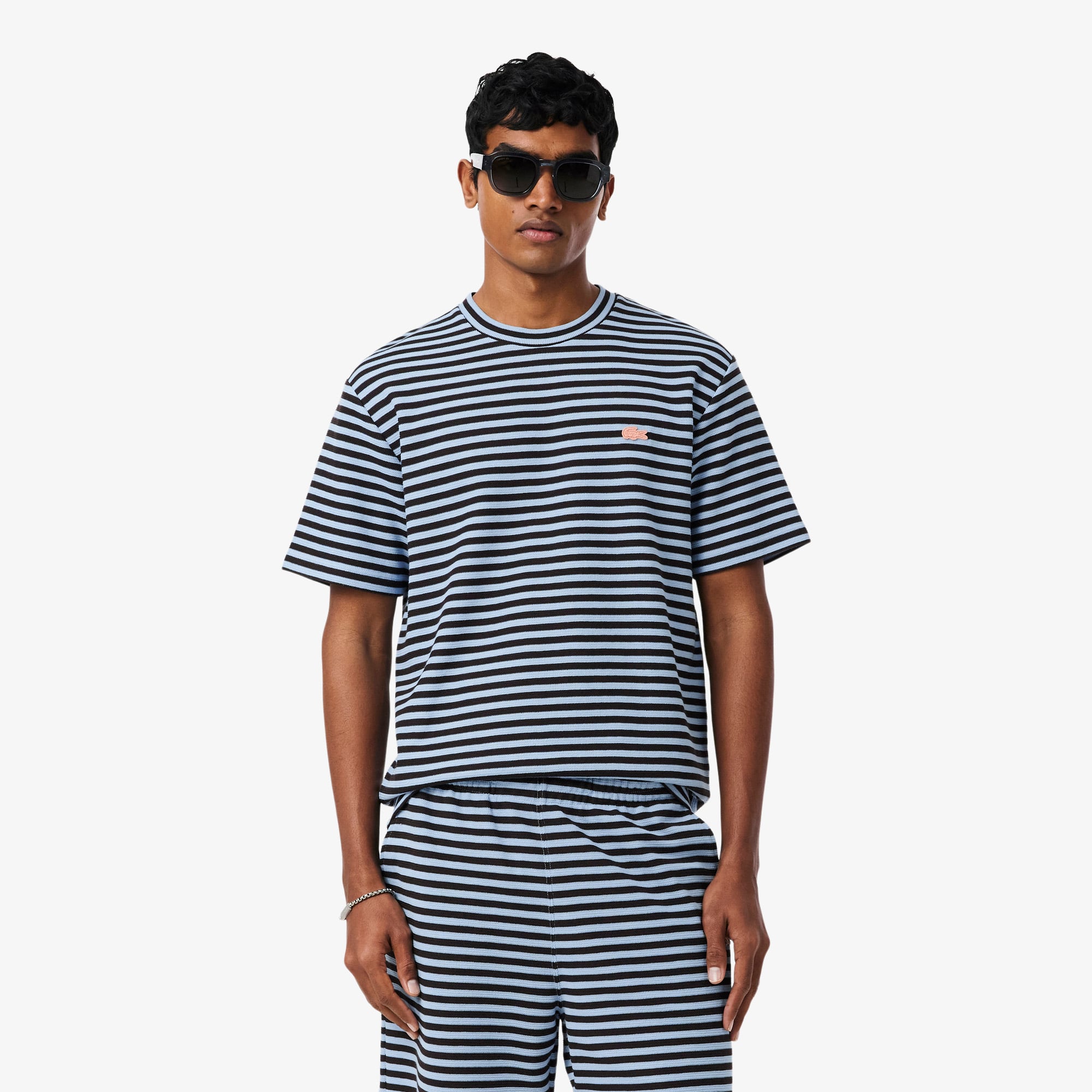Textured Striped Cotton T-shirt - Men's t-shirts - New In 2026