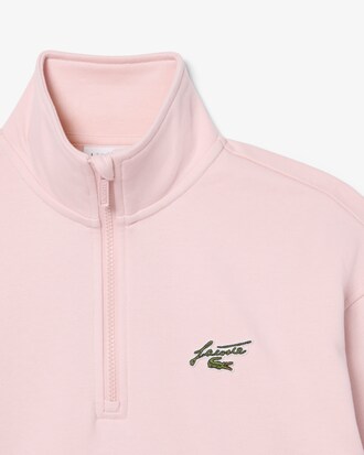 High Neck Zipped Fleece Badge Sweatshirt