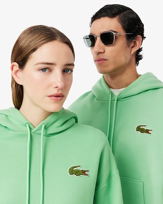 Loose Fit Badge Accent Hoodie