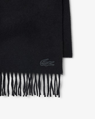 Brushed Wool Metallic Crocodile Accent Scarf