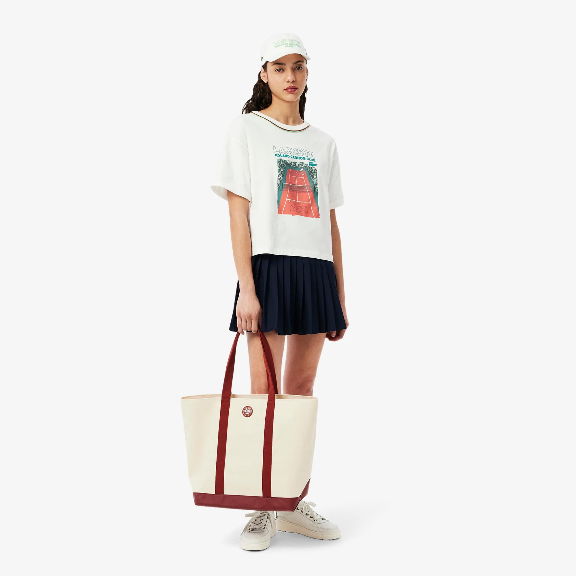 Lacoste｜ (Roland-Garros Edition Canvas Tote (NF4943RG-Q Unisex Roland-Garros Edition Tote - Women's Collection - New
