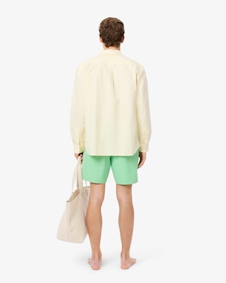 Mid Length Monochrome Swim Trunks