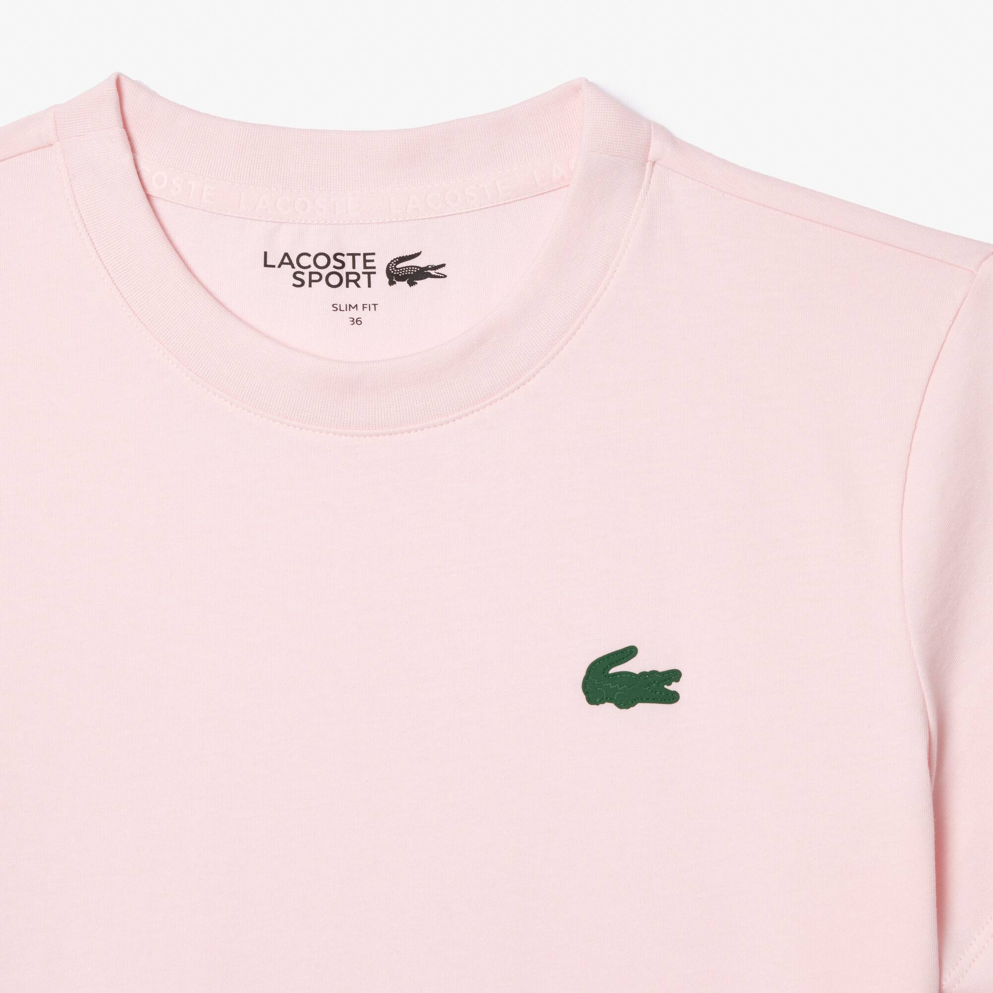 ★LACOSTE★ Women's Training Basic T-Shirt White TF9246-54G0 Women's Ultra Dry Technical Cotton T-Shirt - T-Shirts & Tops