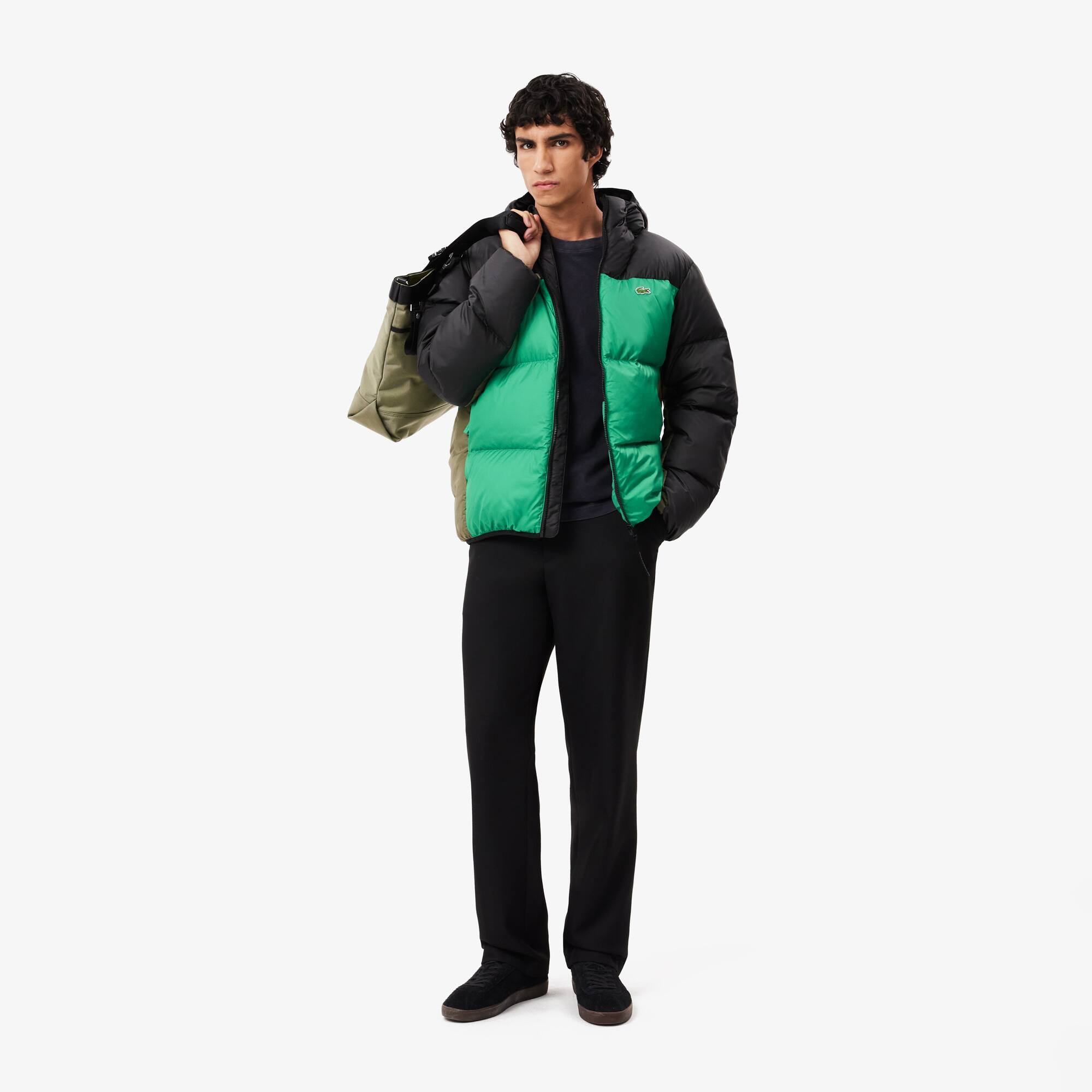 LACOSTEダウンジャケットMネイビーグリーン LACOSTEダウンジャケットMネイビーグリーン