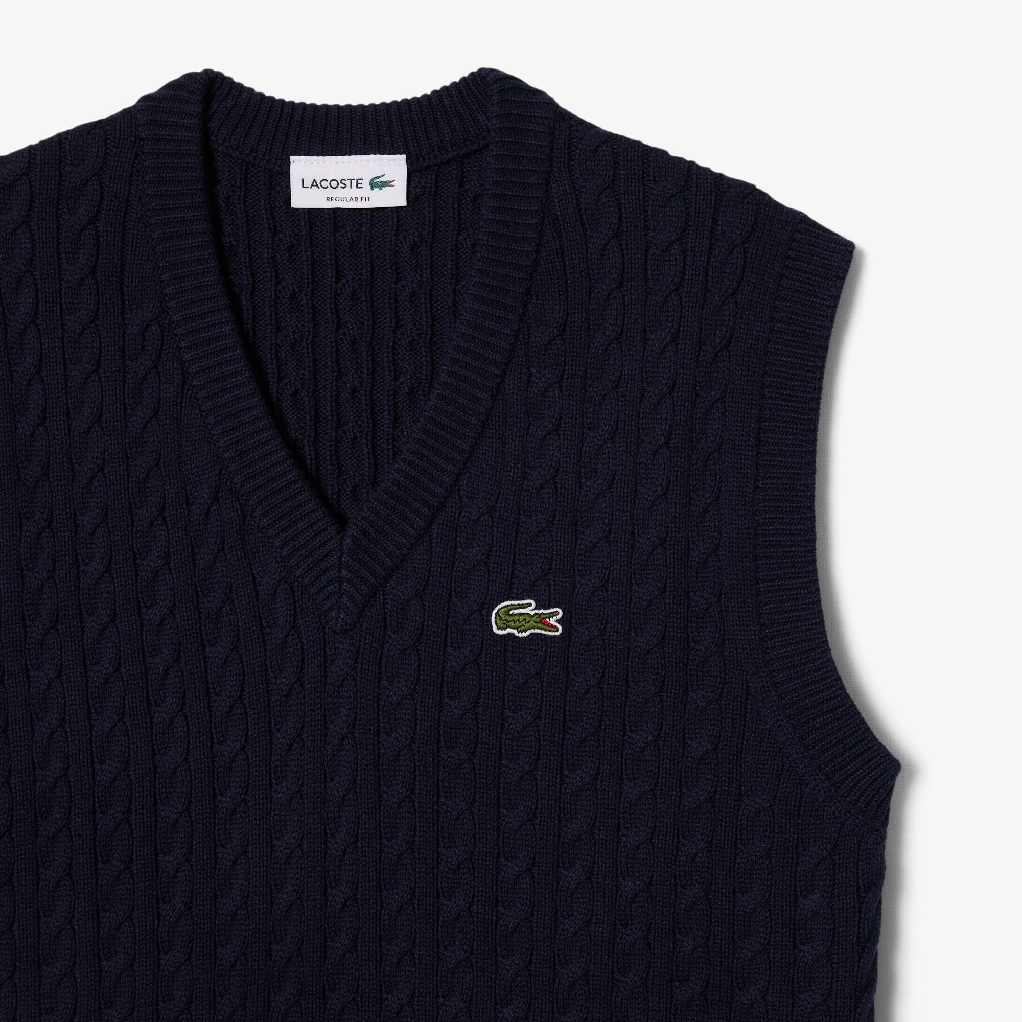 Cable Knit Cotton Sweater Vest - Men's Knitwear - New In 2026
