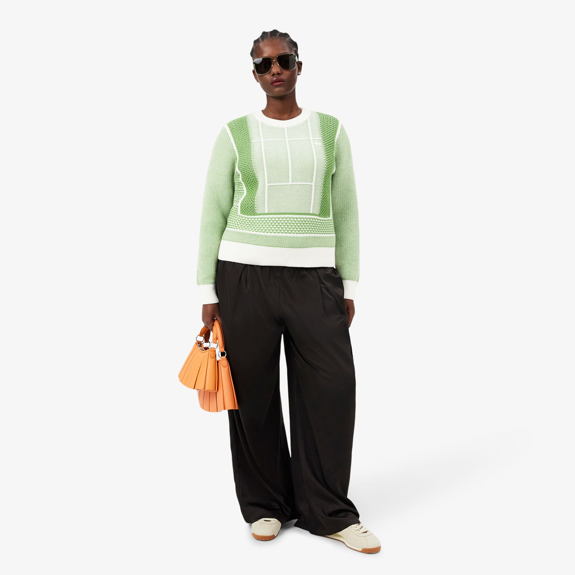 Tennis Court Graphic Jacquard Sweater - Women's Knitwear - New In