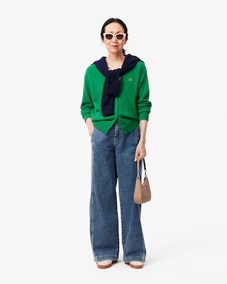 Relaxed Fit V Neck Wool Cardigan