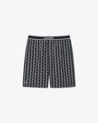 Monogram Print Poplin Pajama Shorts