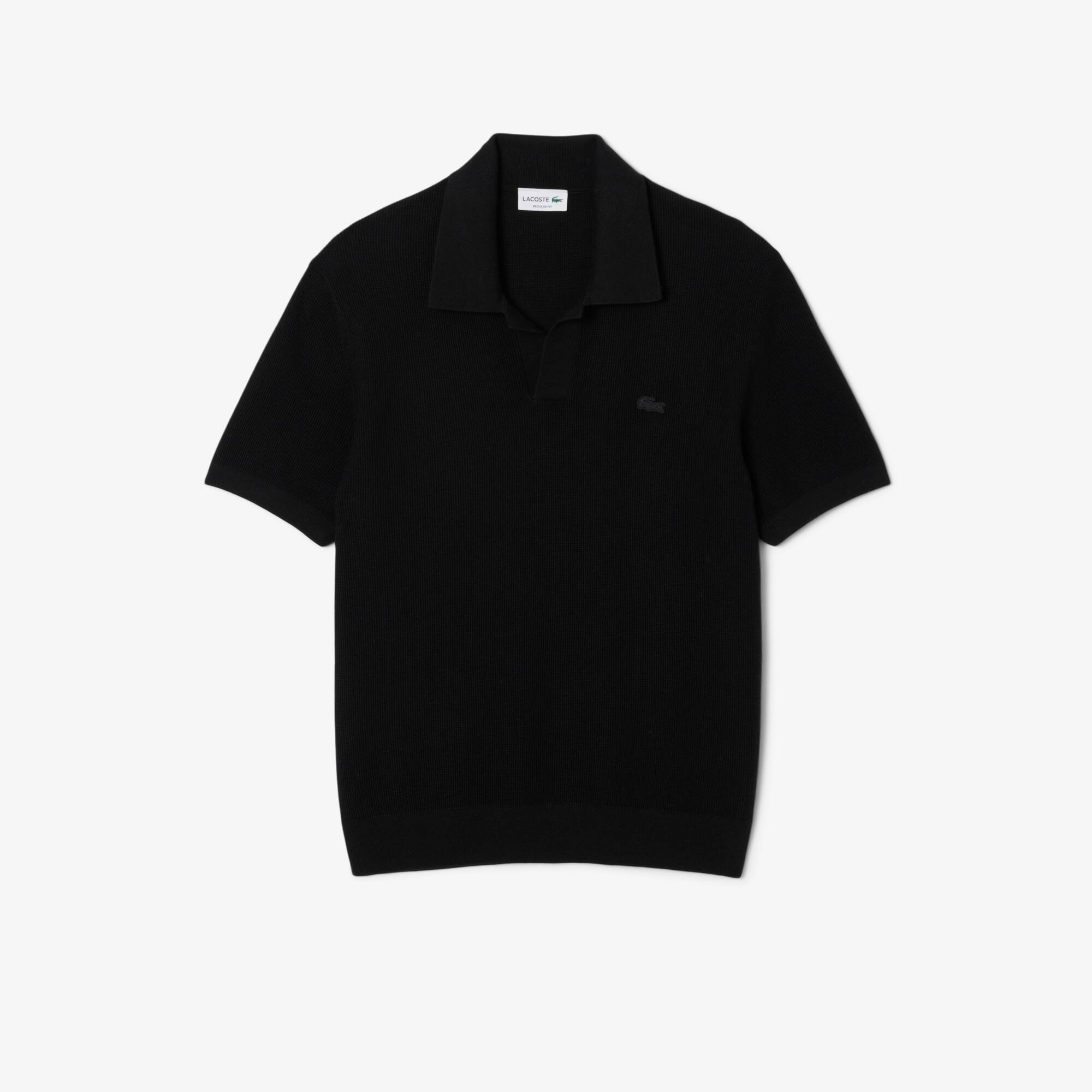 Cotton Blend Open Polo Collar Sweater - All Men Products - New In